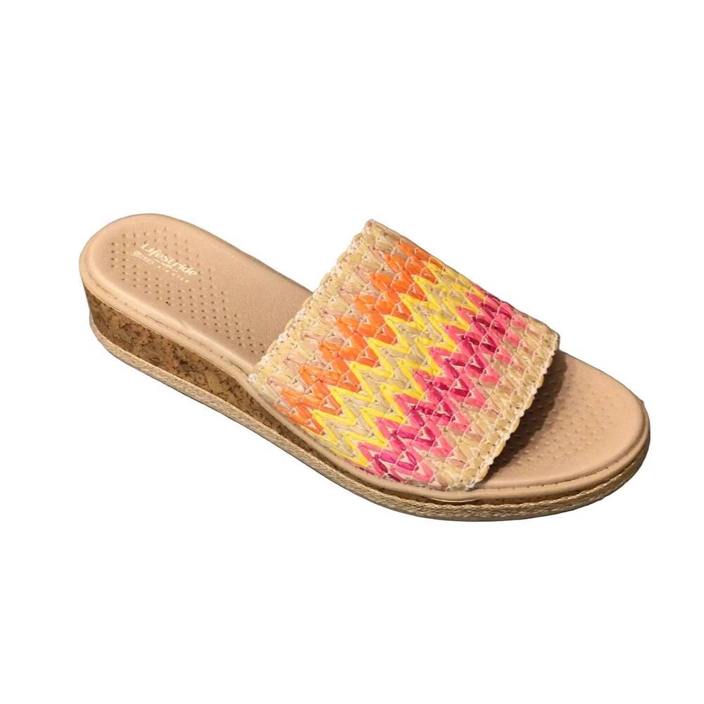 NEW BZEES women's breezy sandal in pink multi